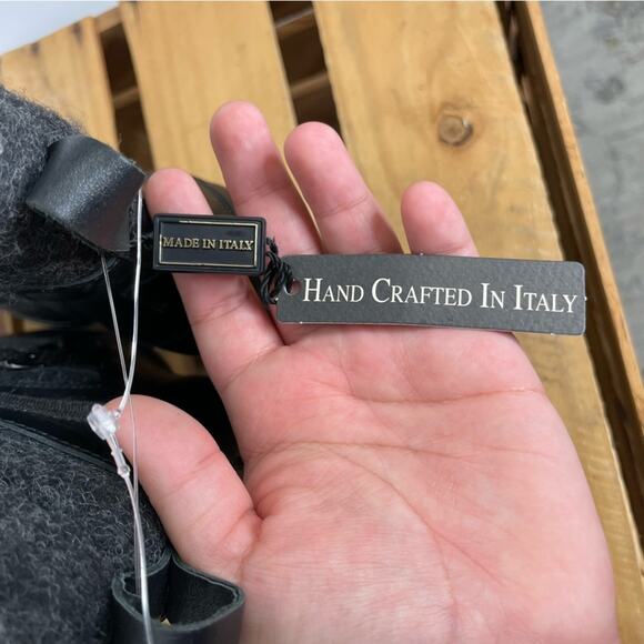 Napoleoni black leather heel lace up boots made in Italy size 41 - Picture 8 of 15